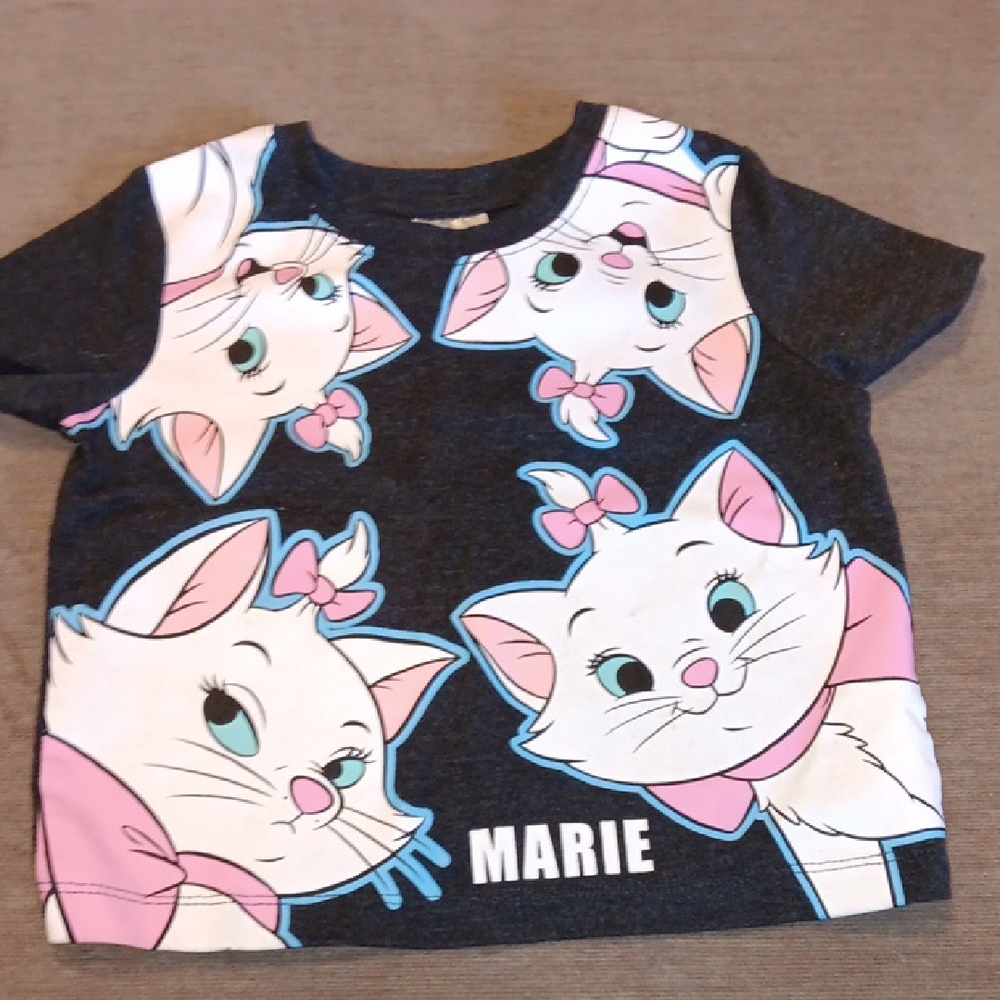 Disney's Marie Graphic Tee - Black and Pink 2T